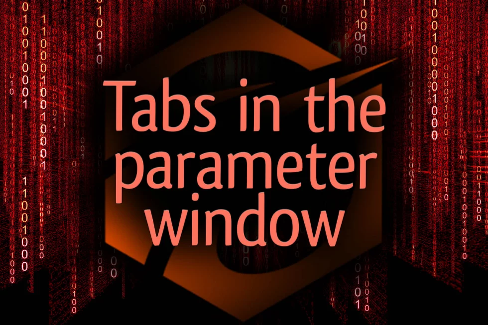 Tabs in the parameter window.