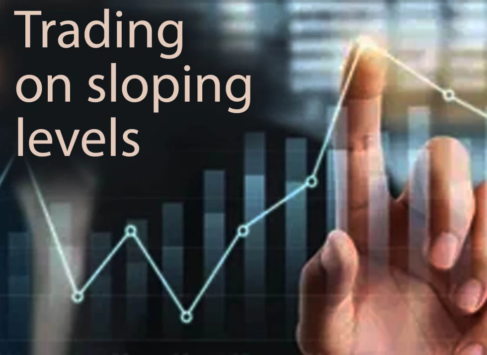 Trading example using sloping levels and drawing unique lines on the chart.